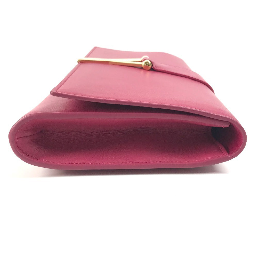 SAINT LAURENT Clutch bag 311213　 leather pink Y line logo flap