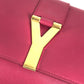 SAINT LAURENT Clutch bag 311213　 leather pink Y line logo flap