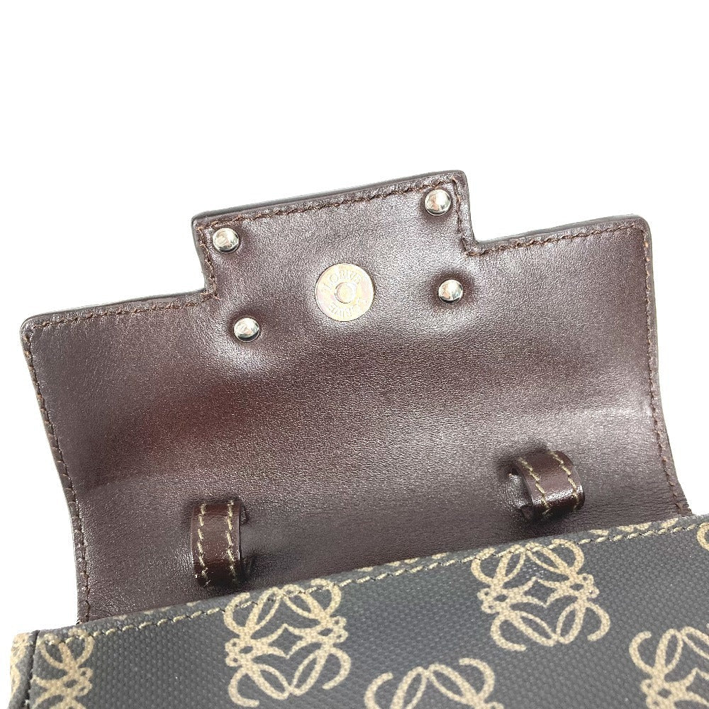 LOEWE Pouch PVC / Leather Brown Bum bag Sling bag Anagram logo pouch only