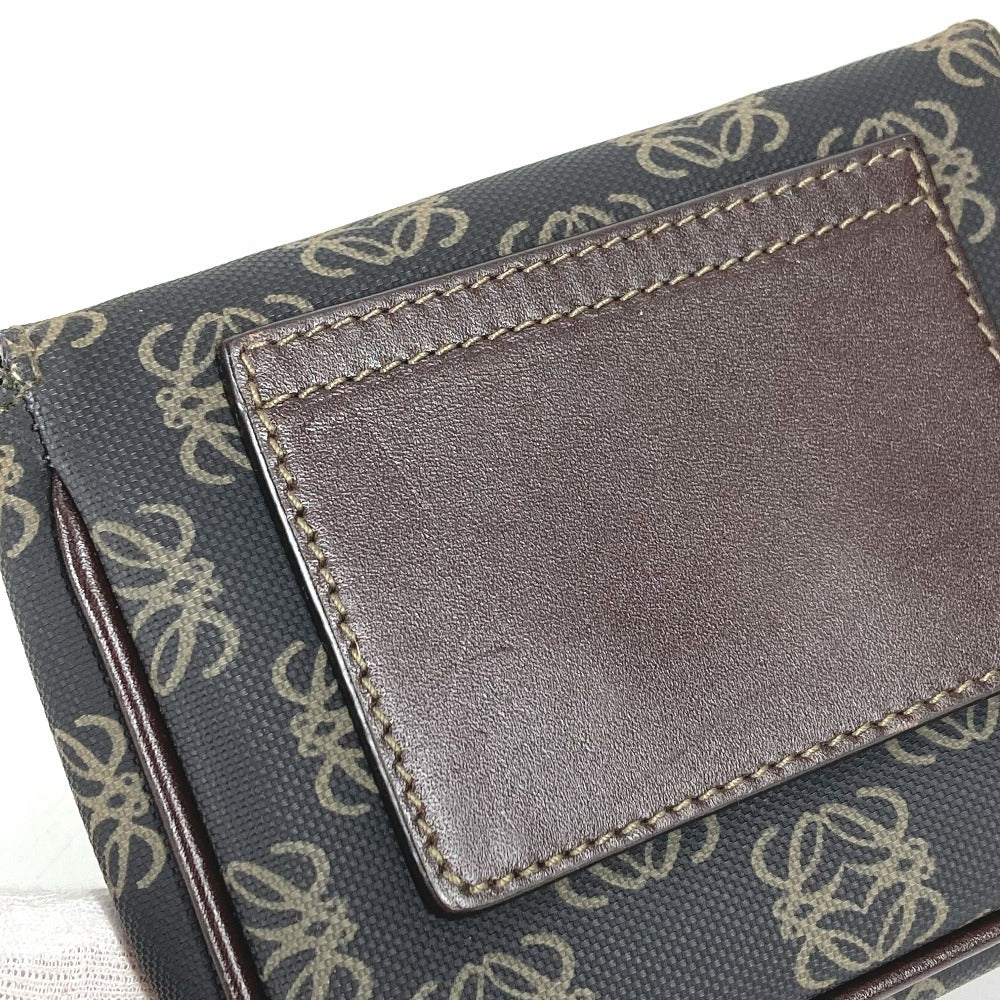 LOEWE Pouch PVC / Leather Brown Bum bag Sling bag Anagram logo pouch only