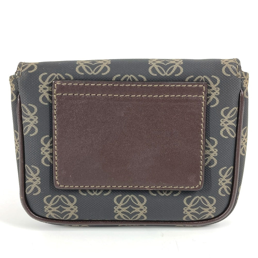 LOEWE Pouch PVC / Leather Brown Bum bag Sling bag Anagram logo pouch only
