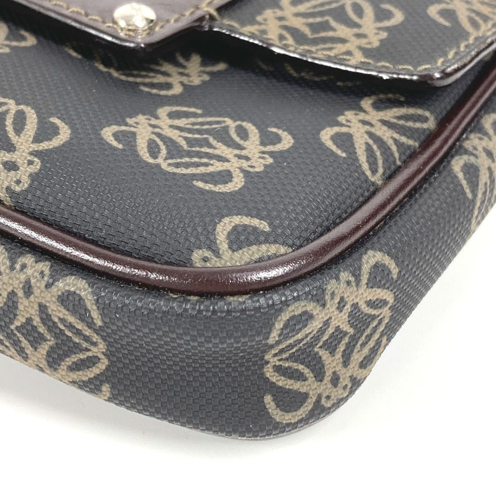 LOEWE Pouch PVC / Leather Brown Bum bag Sling bag Anagram logo pouch only