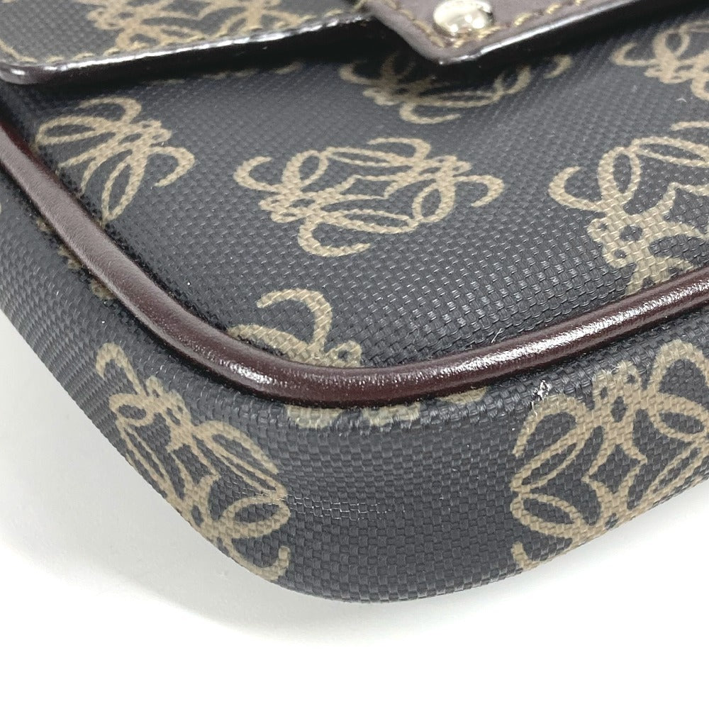 LOEWE Pouch PVC / Leather Brown Bum bag Sling bag Anagram logo pouch only