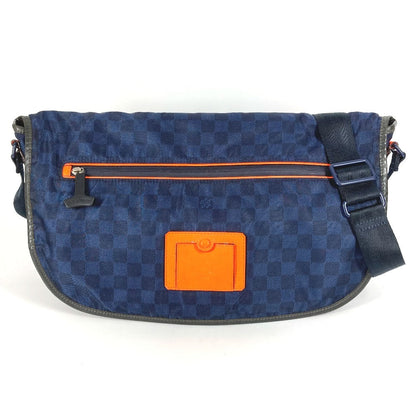 LOUIS VUITTON Shoulder Bag N41240 Leather / nylon Navy Damier Challenge Messenger Bag