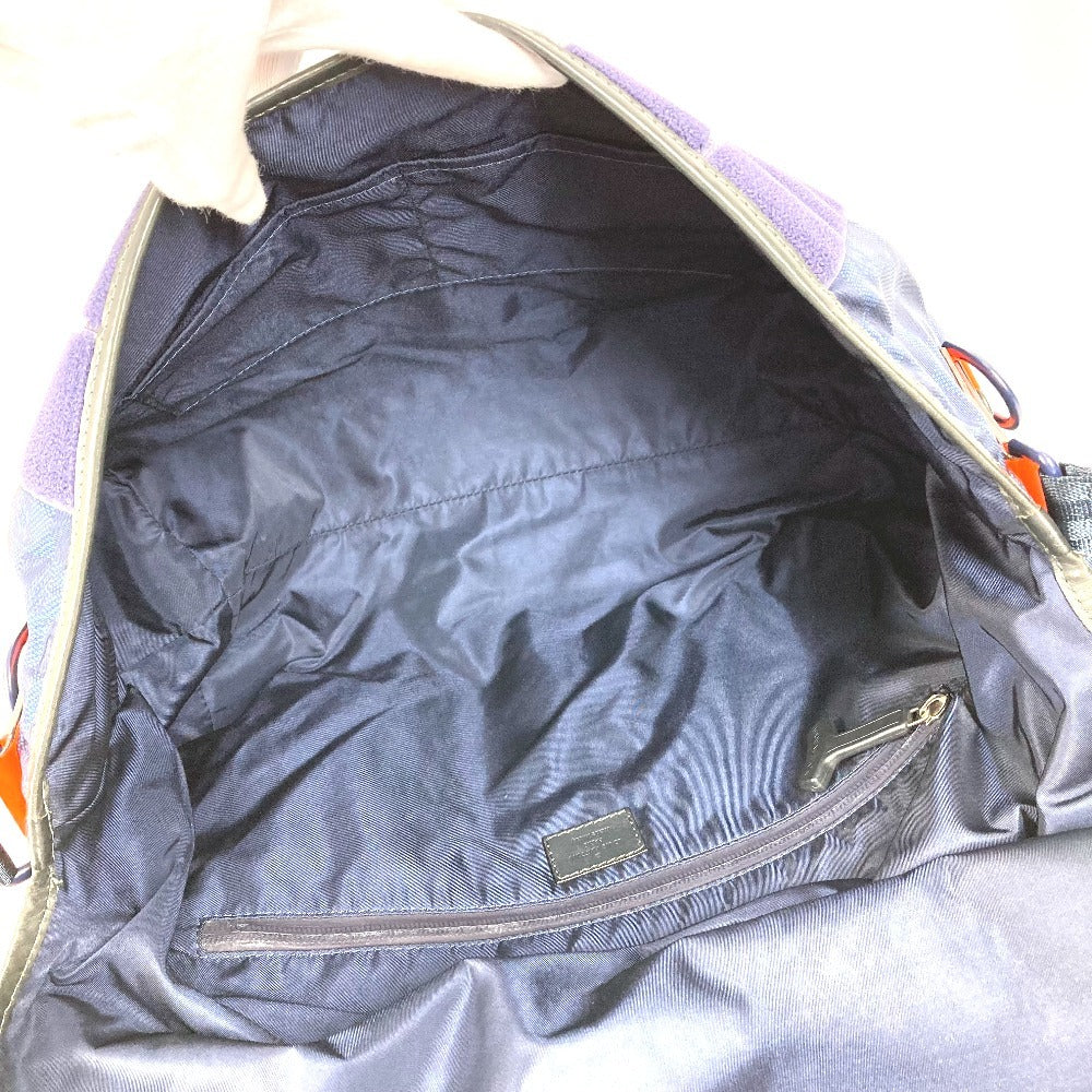 LOUIS VUITTON Shoulder Bag N41240 Leather / nylon Navy Damier Challenge Messenger Bag