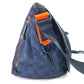 LOUIS VUITTON Shoulder Bag N41240 Leather / nylon Navy Damier Challenge Messenger Bag