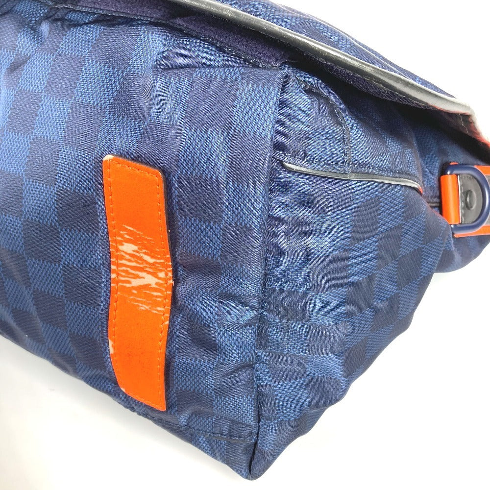 LOUIS VUITTON Shoulder Bag N41240 Leather / nylon Navy Damier Challenge Messenger Bag