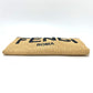 FENDI Clutch bag 8N0149 Raffia, Leather beige straw logo