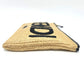 FENDI Clutch bag 8N0149 Raffia, Leather beige straw logo