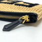 FENDI Clutch bag 8N0149 Raffia, Leather beige straw logo