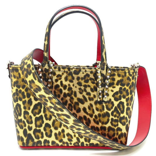 Christian Louboutin Tote Bag Leather / PVC Brown type Leopard leopard pattern Kabata E/W Women Used Authentic