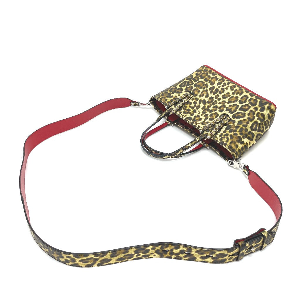 Christian Louboutin Tote Bag Leather / PVC Brown type Leopard leopard pattern Kabata E/W Women Used Authentic
