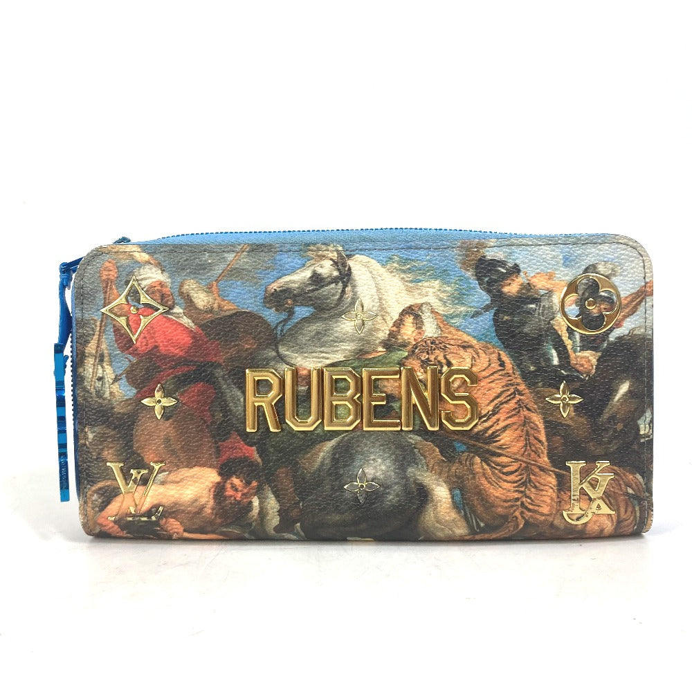 LOUIS VUITTON Long Wallet Purse M64603 leather blue Masters Collection Zippy wallet RUBENS Women Used Authentic