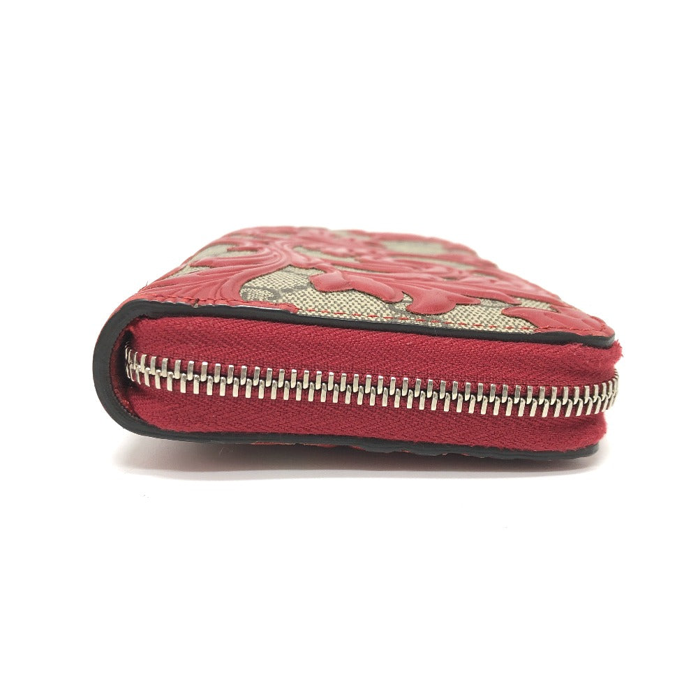 GUCCI Long Wallet Purse 410102 GG Supreme Canvas Red x brown GG Supreme Women Used Authentic