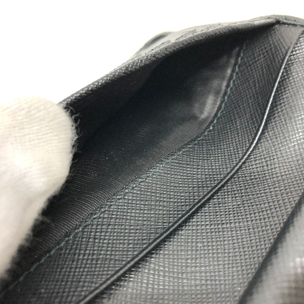 PRADA Folded wallet 1ML225 Nylon leather black triangle plate Women Used Authentic