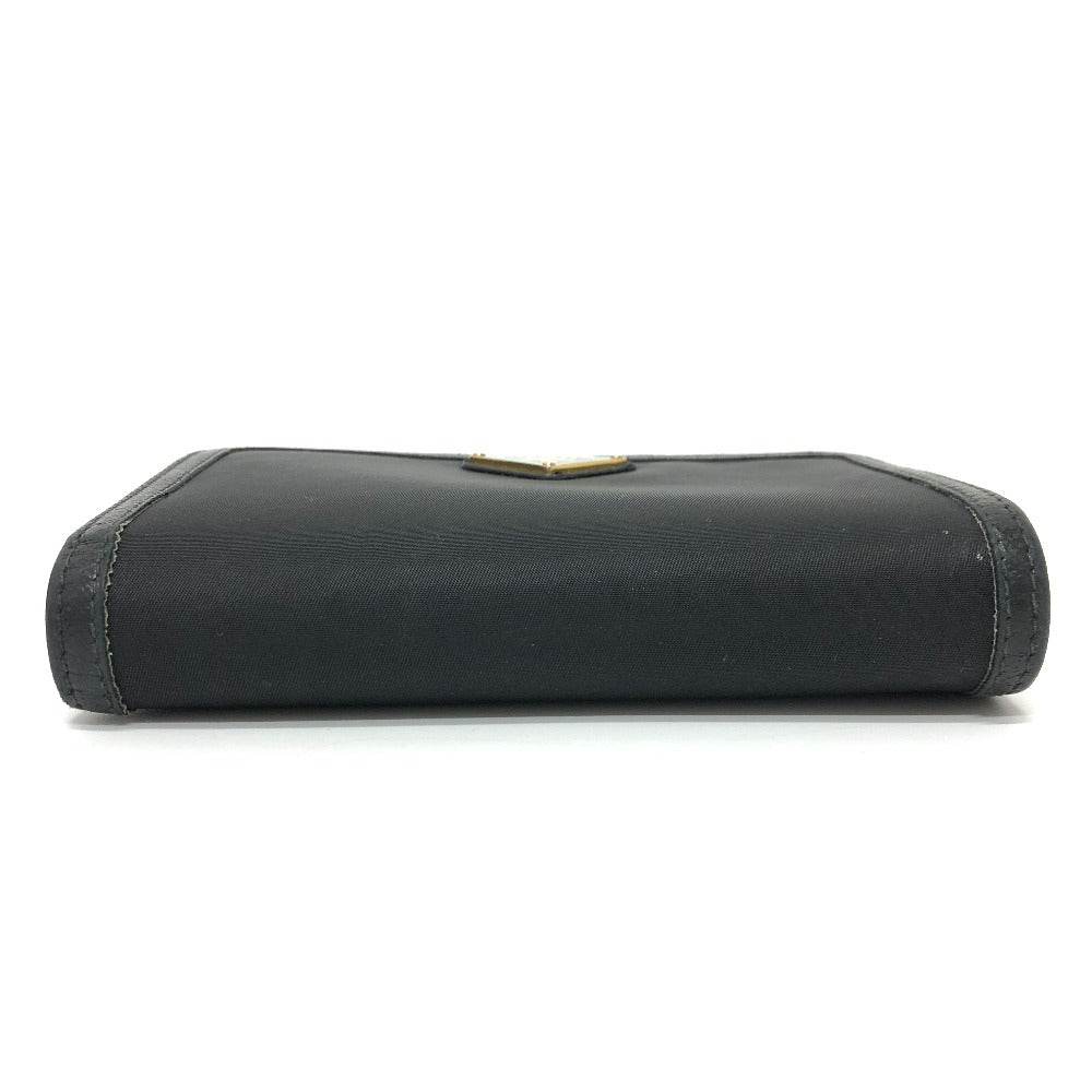 PRADA Folded wallet 1ML225 Nylon leather black triangle plate Women Used Authentic
