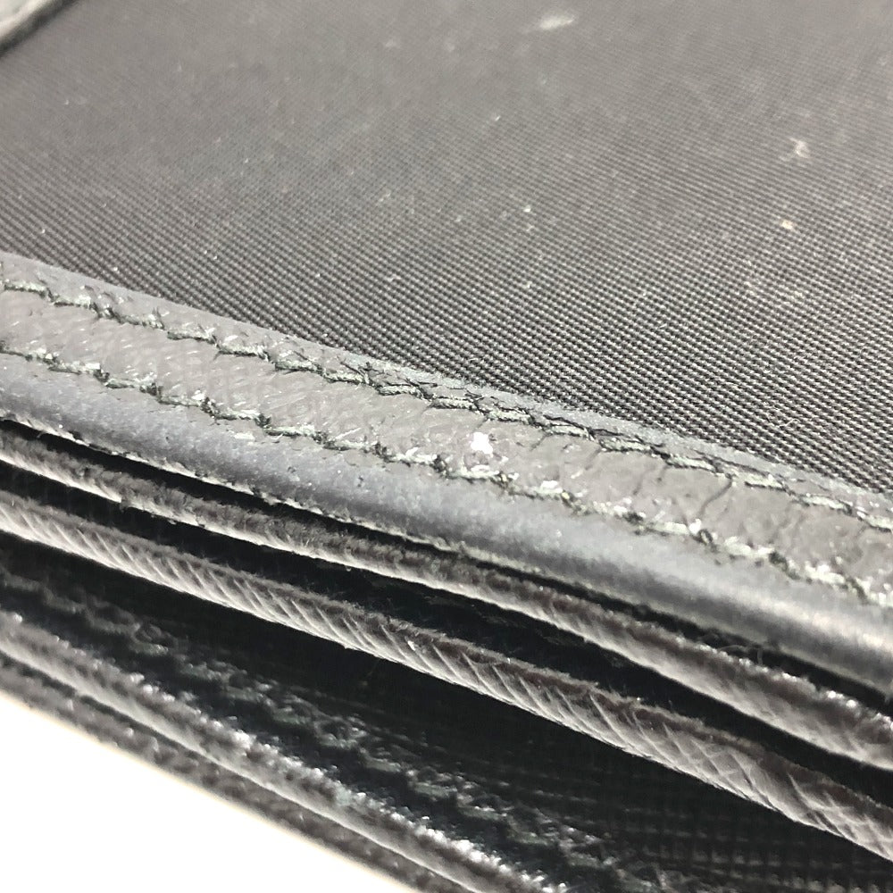 PRADA Folded wallet 1ML225 Nylon leather black triangle plate Women Used Authentic