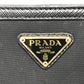 PRADA Folded wallet 1ML225 Nylon leather black triangle plate Women Used Authentic