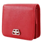BALENCIAGA Bifold Wallet 601474 leather Red BB logo Women Used Authentic