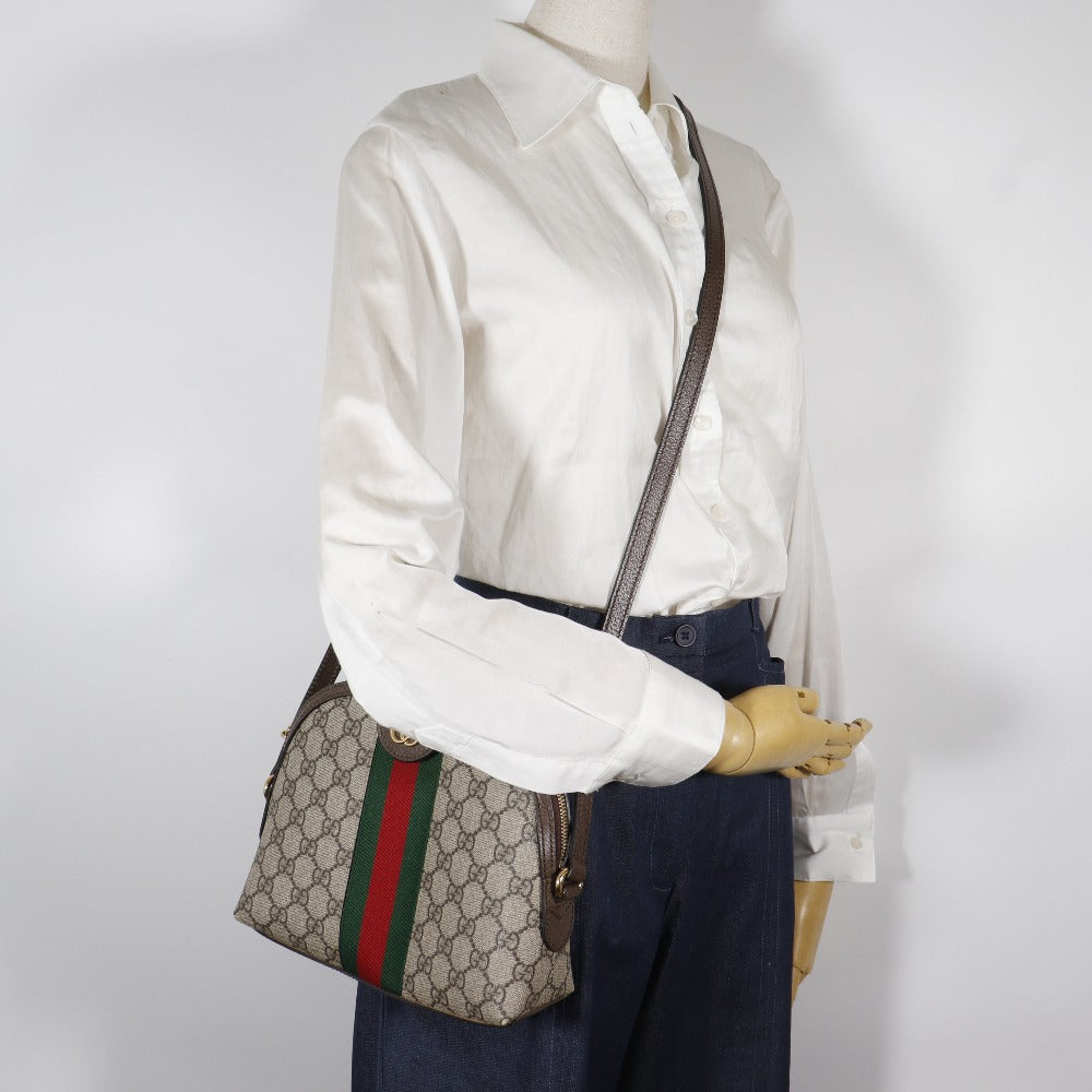 GUCCI Shoulder Bag 499621 GG Supreme canvas, leather Brown Ofidia Small
