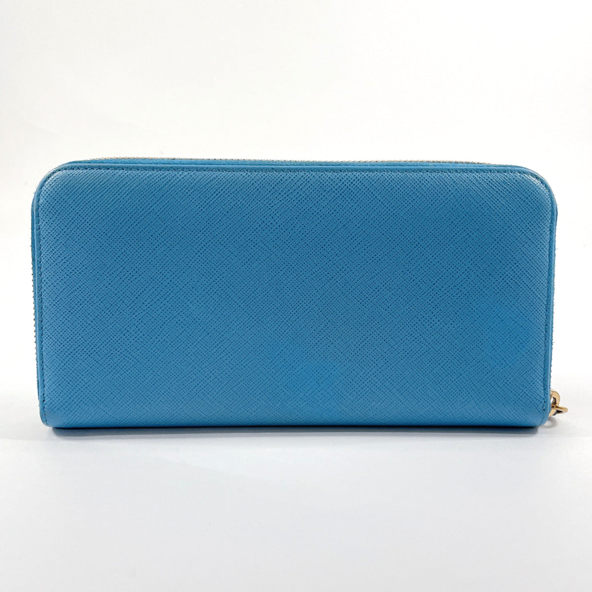 PRADA Long Wallet Purse Safiano leather blue ribbon