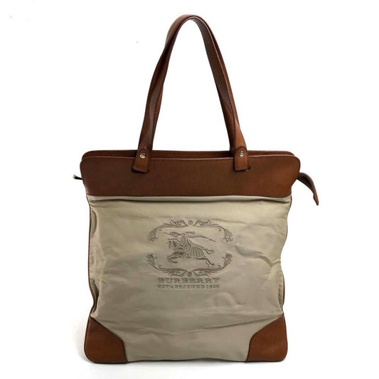 BURBERRY Tote Bag Canvas / leather beige Bag Women(Unisex) Used Authentic