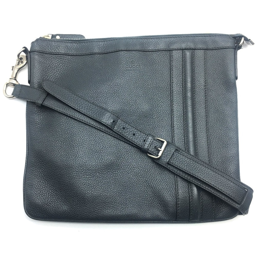 GUCCI Shoulder Bag 233329 leather Dark gray type No Gusset All Leather Leather Business A4 document storage mens Used Authentic