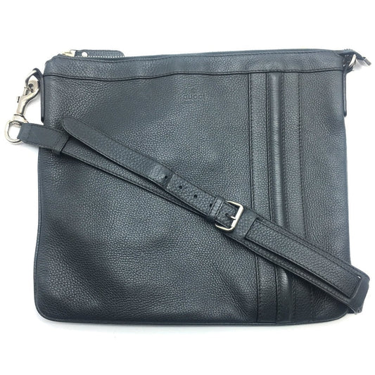 GUCCI Shoulder Bag 233329 leather Dark gray type No Gusset All Leather Leather Business A4 document storage mens Used Authentic