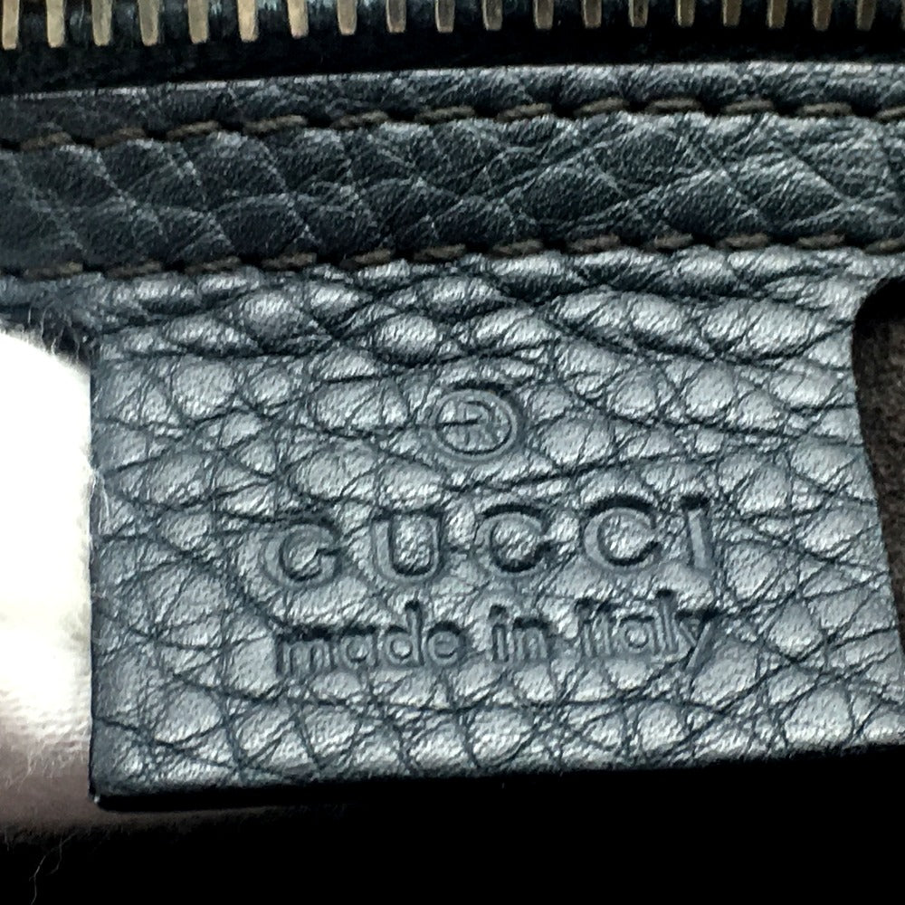 GUCCI Shoulder Bag 233329 leather Dark gray type No Gusset All Leather Leather Business A4 document storage mens Used Authentic