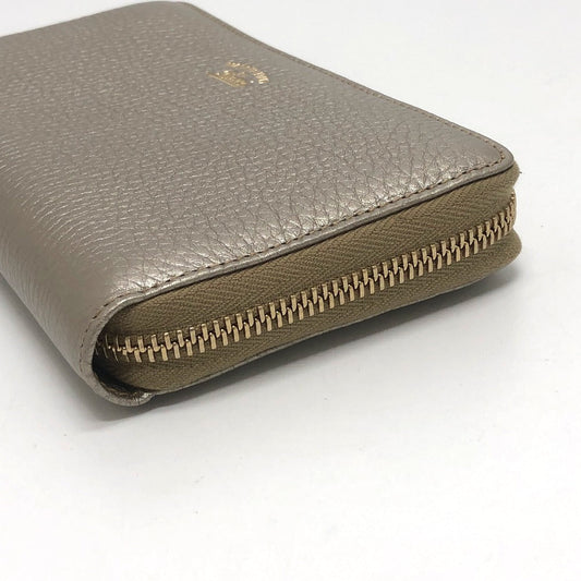 GUCCI Long Wallet Purse 307984 leather Champagne Gold Bamboo Continental wallet Women Used Authentic