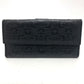 GUCCI Long Wallet Purse 143389 leather black Embossed all over pattern Women Used Authentic