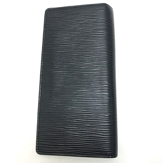 LOUIS VUITTON Long Wallet Purse M60615 Epi Leather Navy Epi Portefeuille Brazza mens Used Authentic