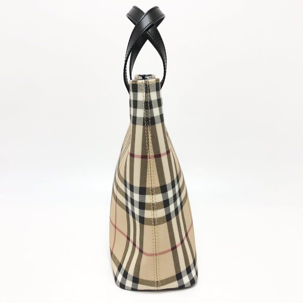 BURBERRY Handbag PVC / Leather beige check Women Used Authentic