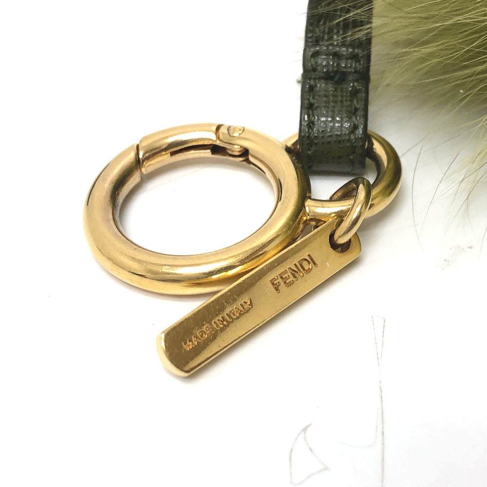 FENDI Bag charm fur green Bonbon charm Women(Unisex) Used Authentic