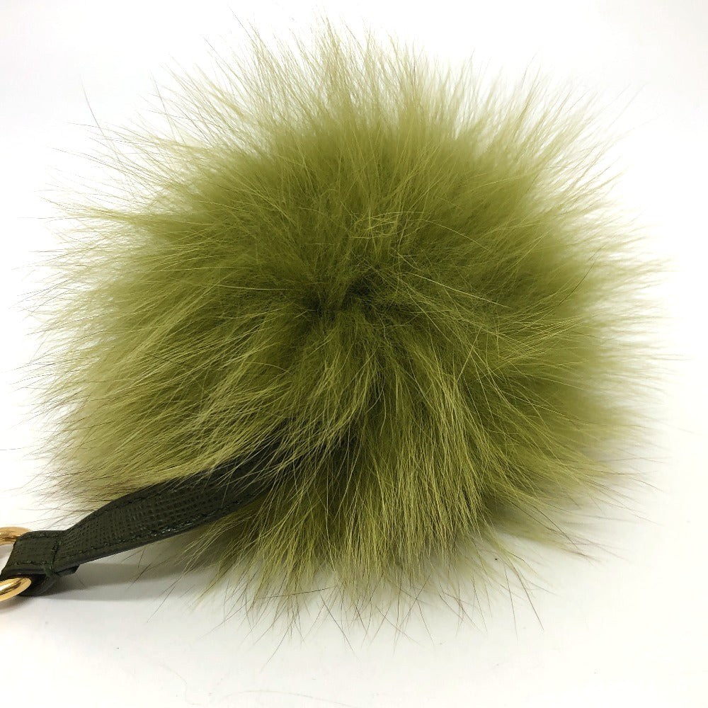 FENDI Bag charm fur green Bonbon charm Women(Unisex) Used Authentic