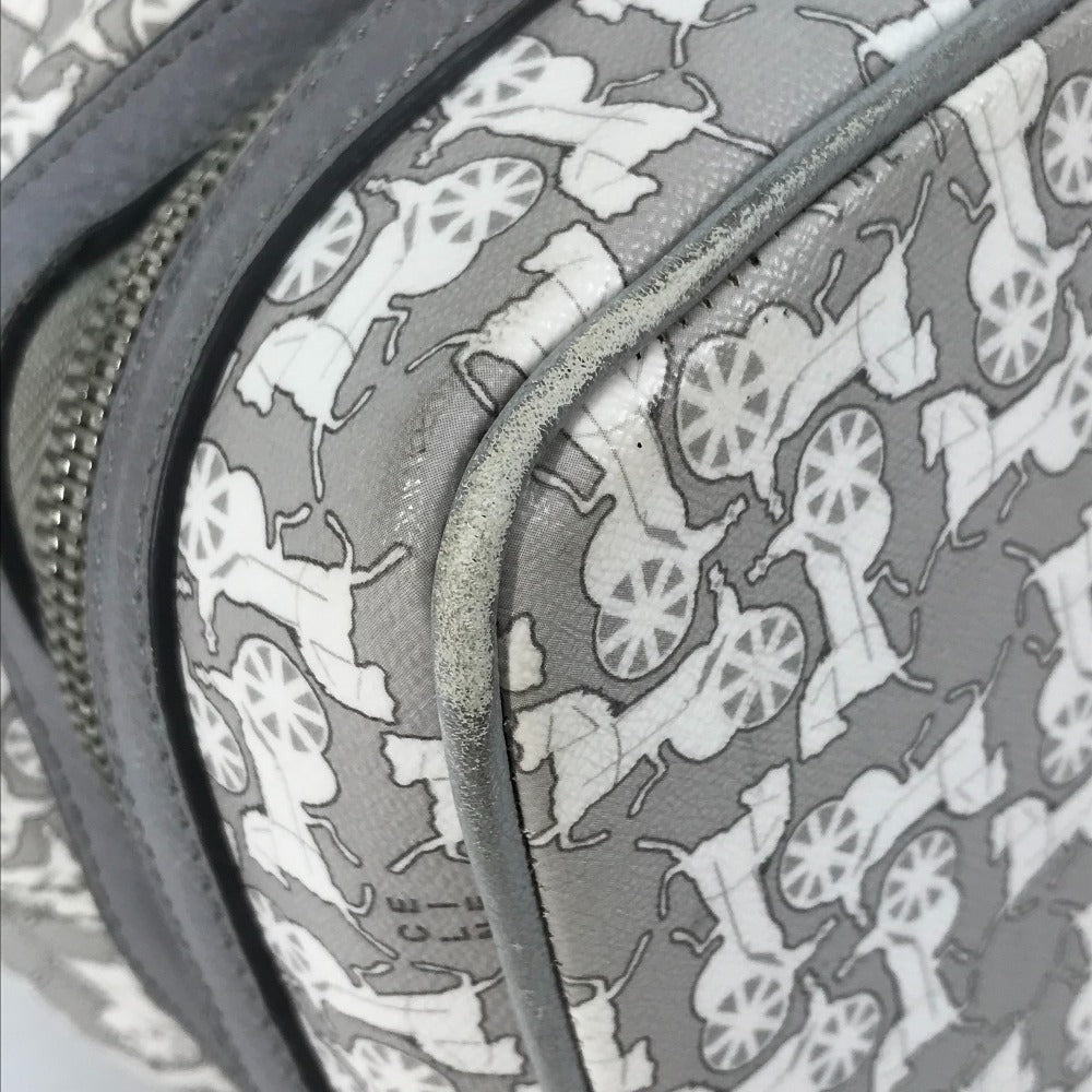 CELINE Shoulder Bag PVC / Leather gray Ai Tominaga collaboration Sulky Mothers bag Women Used Authentic