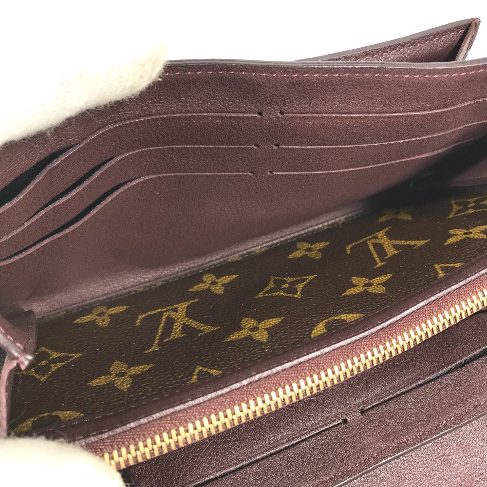 LOUIS VUITTON Long Wallet Purse M60414 Monogram canvas Brown x Gold Metal Bifold Wallet Portefeuille Elyses mens Used Authentic