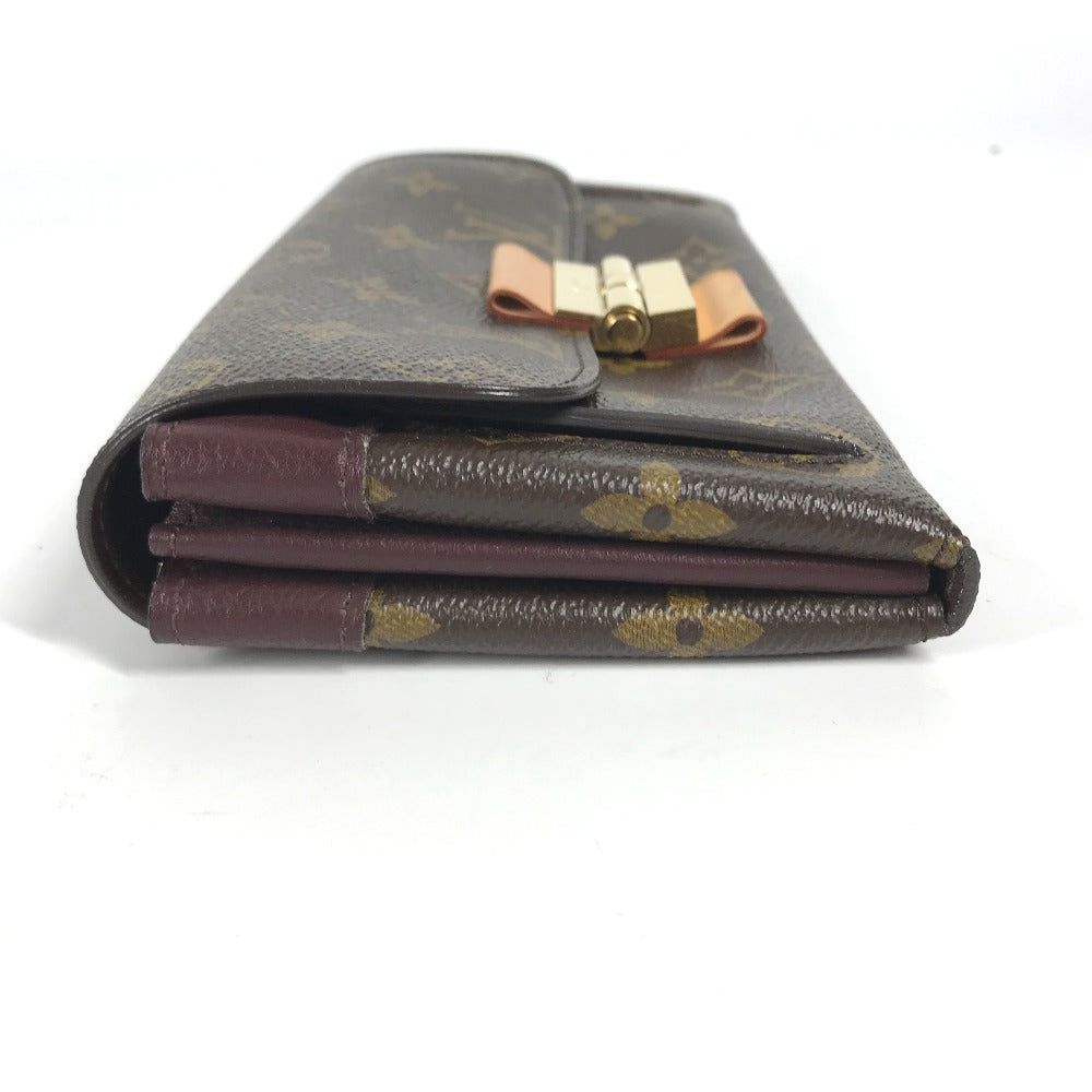 LOUIS VUITTON Long Wallet Purse M60414 Monogram canvas Brown x Gold Metal Bifold Wallet Portefeuille Elyses mens Used Authentic
