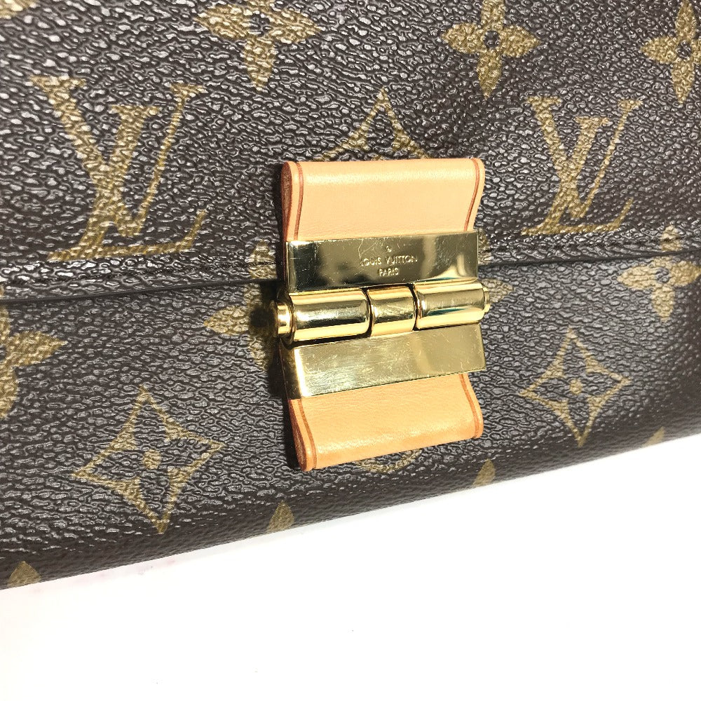 LOUIS VUITTON Long Wallet Purse M60414 Monogram canvas Brown x Gold Metal Bifold Wallet Portefeuille Elyses mens Used Authentic