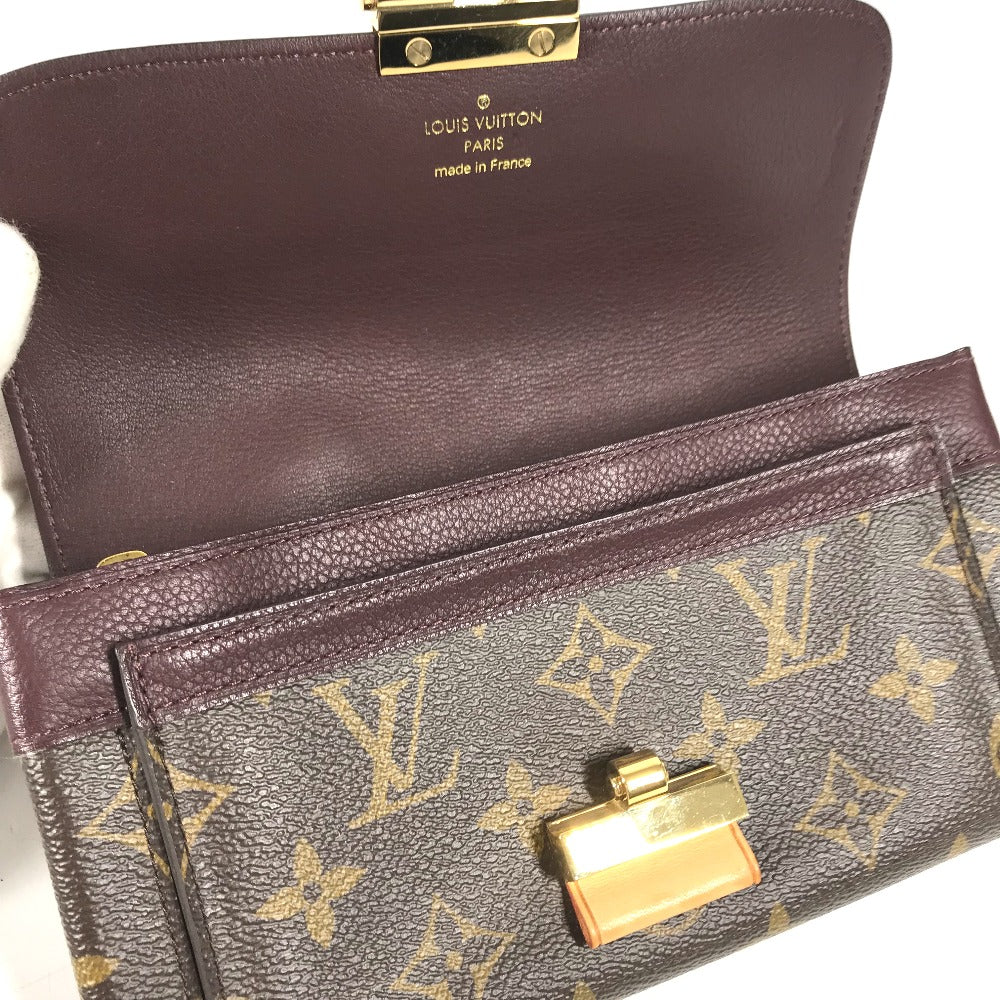 LOUIS VUITTON Long Wallet Purse M60414 Monogram canvas Brown x Gold Metal Bifold Wallet Portefeuille Elyses mens Used Authentic