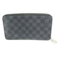 LOUIS VUITTON Long Wallet Purse N63077 Damier Grafitto Canvas black Damier Zippy Organizer mens Used Authentic