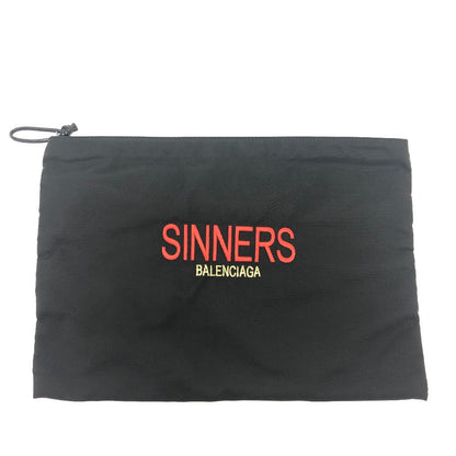 BALENCIAGA Clutch bag 459745 Nylon black SINNERS logo mens Used Authentic