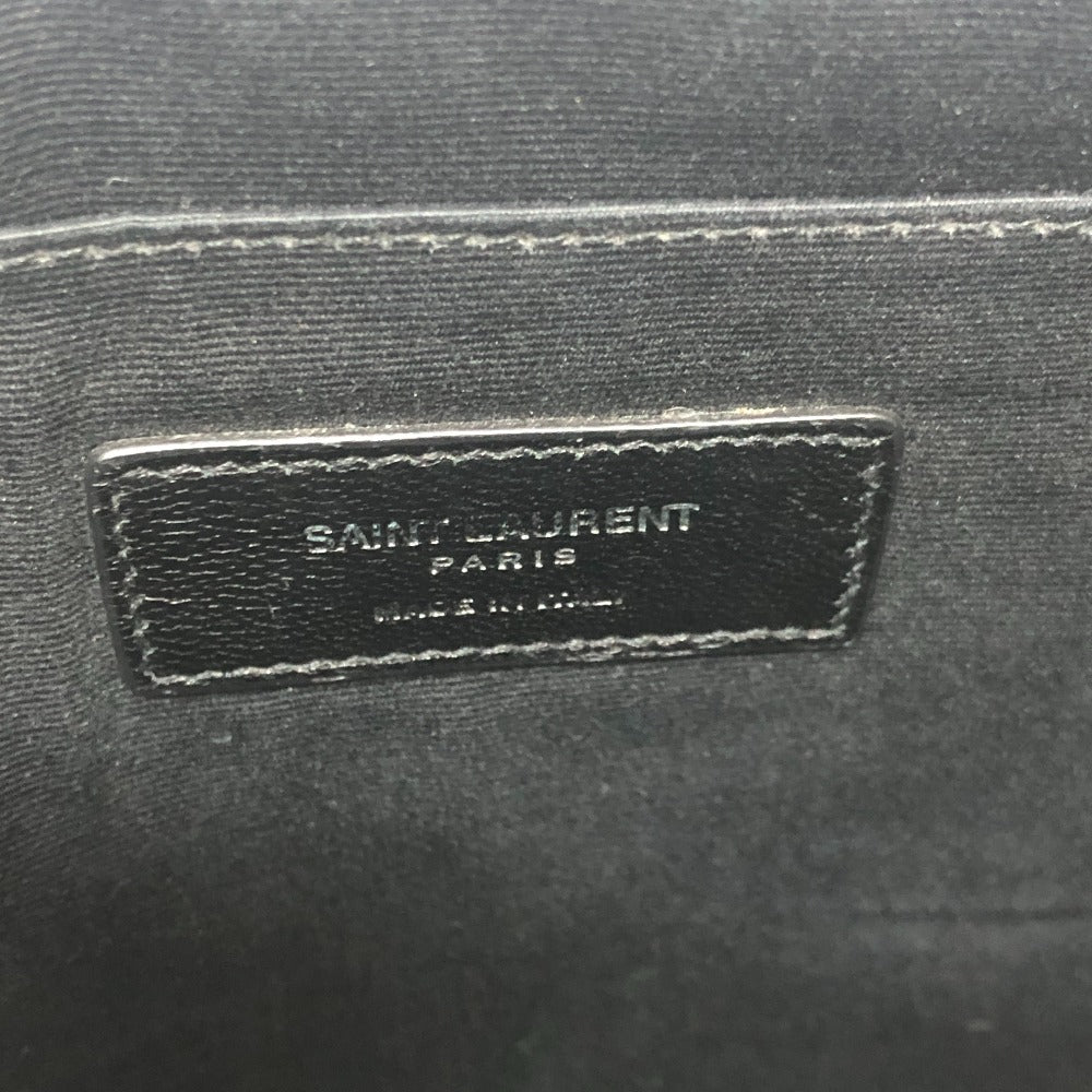 SAINT LAURENT Clutch bag leather black Star patch Women Used Authentic