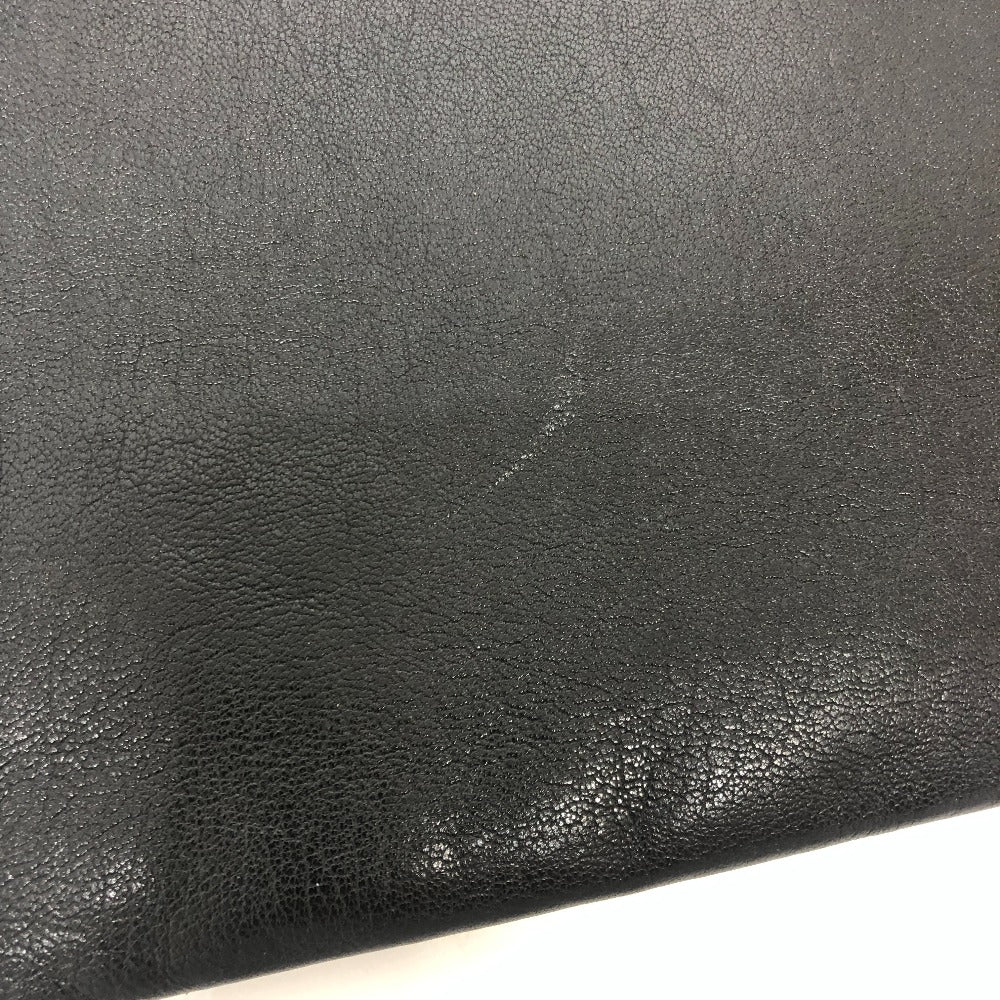 SAINT LAURENT Clutch bag leather black Star patch Women Used Authentic