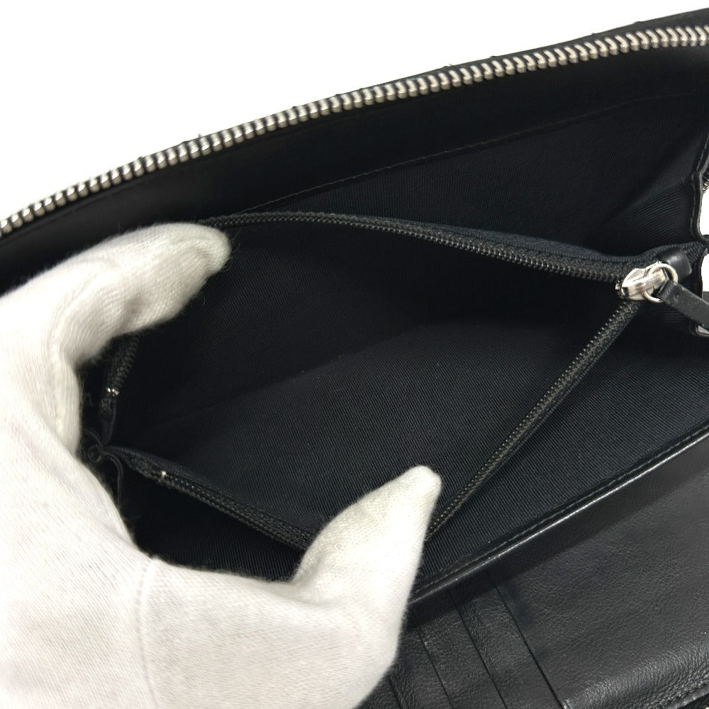CHANEL Long Wallet Purse Patent calf leather black Matrasse Women Used Authentic