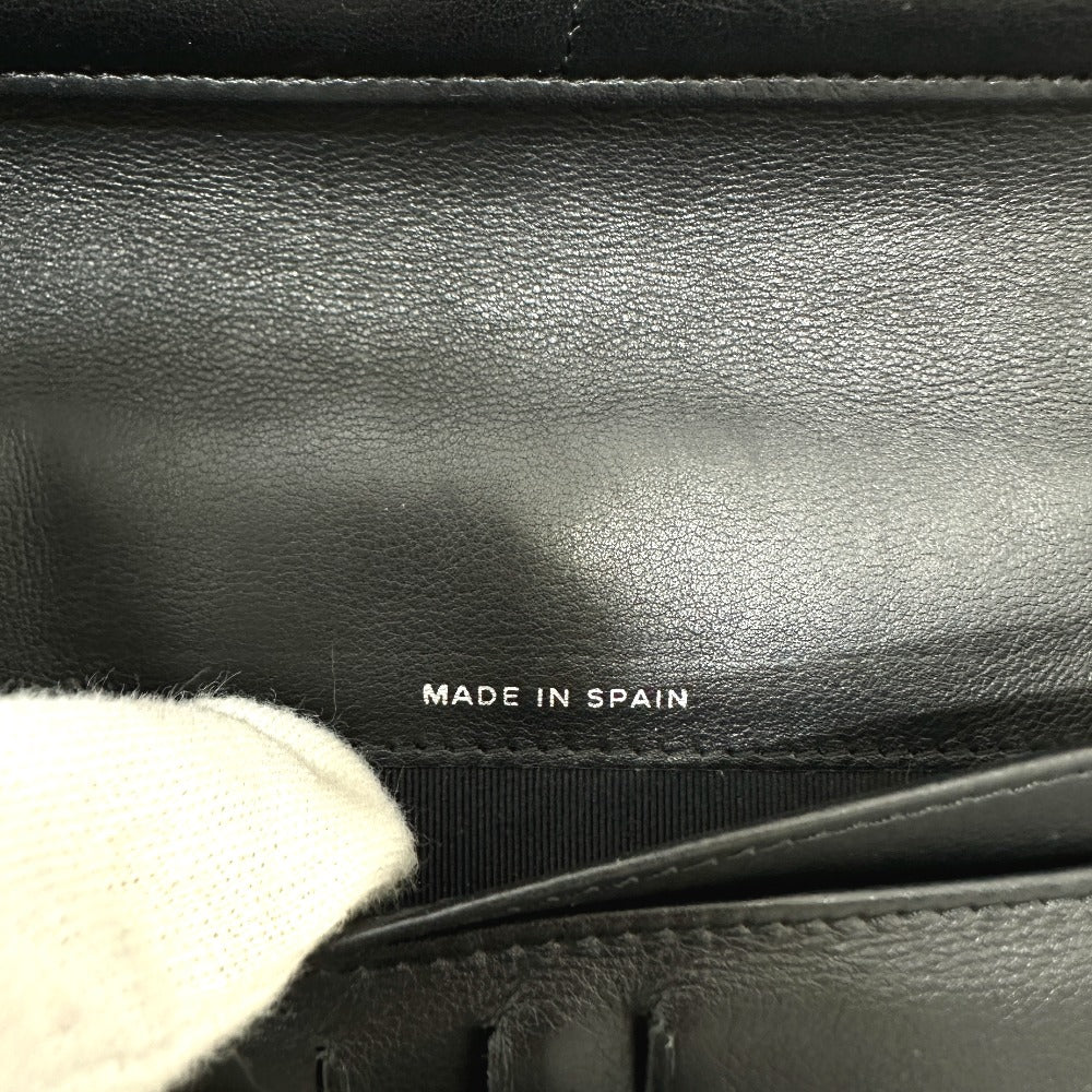 CHANEL Long Wallet Purse Patent calf leather black Matrasse Women Used Authentic