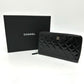 CHANEL Long Wallet Purse Patent calf leather black Matrasse Women Used Authentic