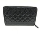 CHANEL Long Wallet Purse Patent calf leather black Matrasse Women Used Authentic