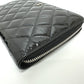 CHANEL Long Wallet Purse Patent calf leather black Matrasse Women Used Authentic