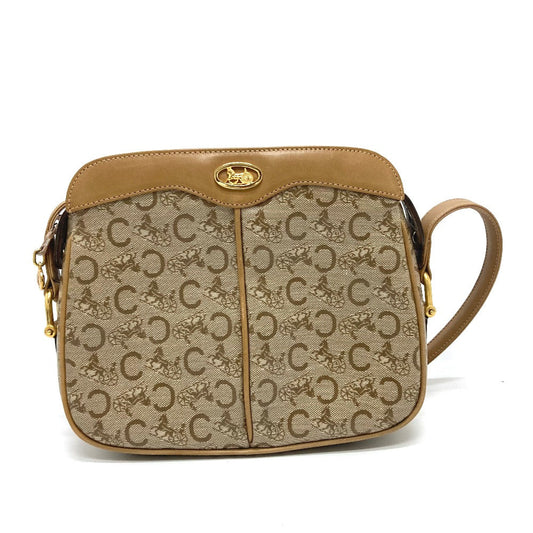CELINE Shoulder Bag PVC / Leather beige C Macadam Women Used Authentic